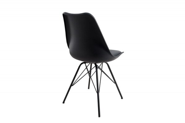 Esszimmerstuhl Kunstleder Metall 50 cm in Schwarz