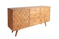 Sideboard Akazie 145 x 75cm 3D-Fronten Retro Schubladen...