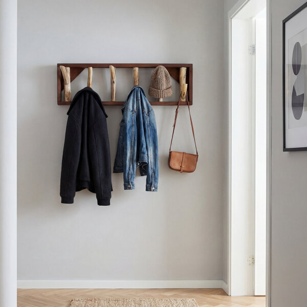 Wandgarderobe Treibholz 101 cm in Natur Handarbeit