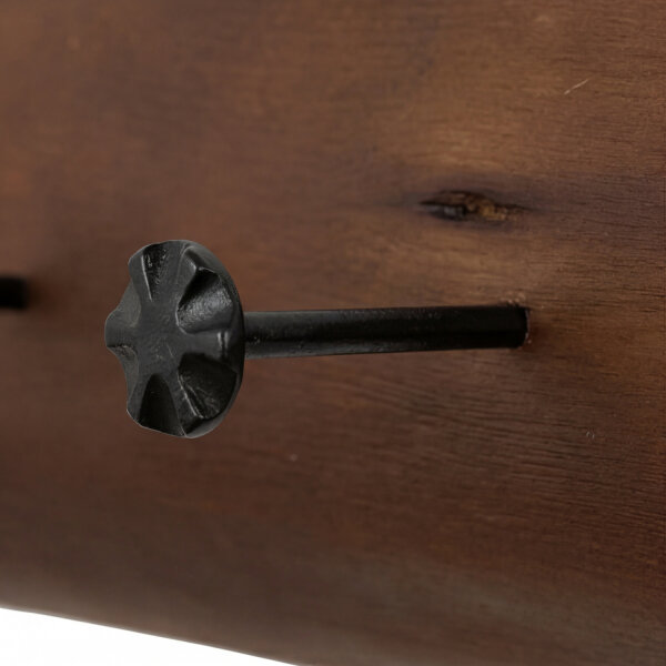 Wandgarderobe Holz Metall Handarbeit 49,5 cm in Braun Schwarz