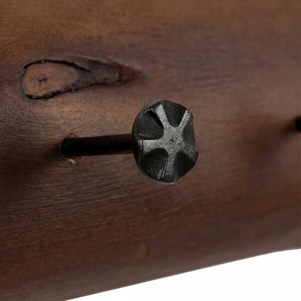 Wandgarderobe Holz Metall Handarbeit 49,5 cm in Braun Schwarz