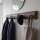 Wandgarderobe Holz Metall Handarbeit 49,5 cm in Braun Schwarz