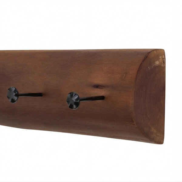 Wandgarderobe Holz Metall Handarbeit 100 cm in Braun Schwarz