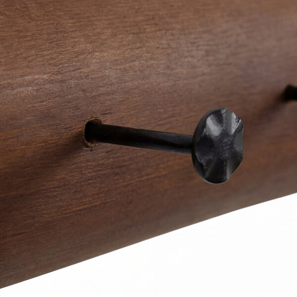 Wandgarderobe Holz Metall Handarbeit 100 cm in Braun Schwarz