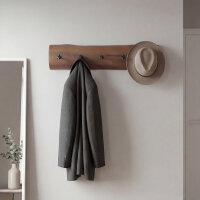 Wandgarderobe Holz Metall Handarbeit 100 cm in Braun Schwarz