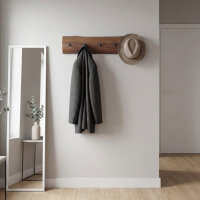 Wandgarderobe Holz Metall Handarbeit 100 cm in Braun Schwarz