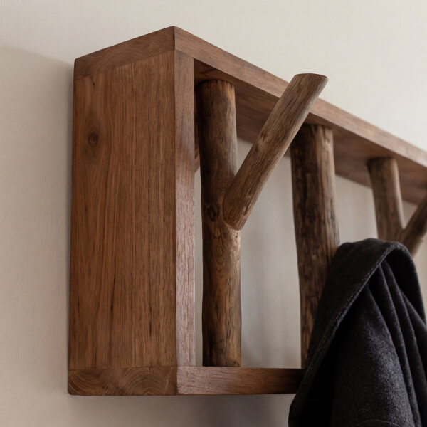 Wandgarderobe Treibholz 36 cm in Natur Handarbeit