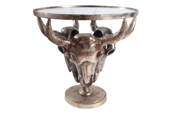 Couchtisch Glas Aluminium in Bronze 56 x 56 cm