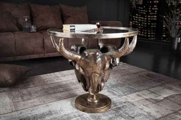 Couchtisch Glas Aluminium in Bronze 56 x 56 cm