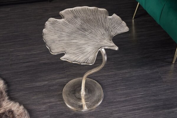 Beistelltisch Metall in Silber 46x43 cm Handarbeit