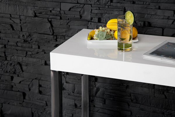 Schreibtisch Weiß Chrom 120 x 75 cm Hochglanz