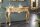 Konsolentisch Holz Polyurethan in Gold 110cm Handarbeit
