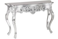 Konsolentisch Holz Polyurethan in Silber 110 cm Handarbeit