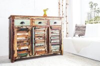 Sideboard Holz 125 x 90 cm Schubladen Türen Bunt...
