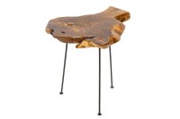 Beistelltisch Teakholz Metall 40x45 cm Baumscheibe
