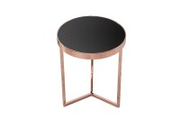 Beistelltisch Hartglas Metall in Kupfer Schwarz 45x45 cm