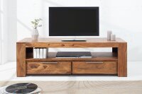 TV Lowboard Holz Sheesham 130 x 45 cm Schubladen...