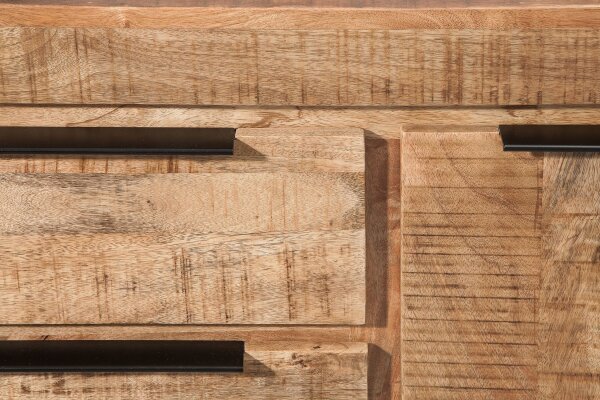 Sideboard Mangoholz 174 x 76 cm Handarbeit Schubladen Türen