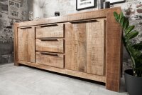 Sideboard Mangoholz 174 x 76 cm Handarbeit Schubladen...
