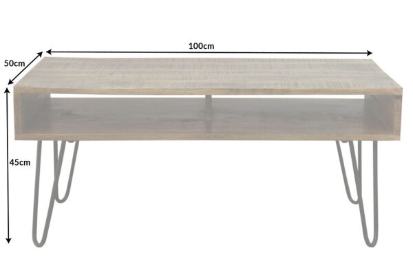 Couchtisch Mango Holz Metall 100 x 50 cm