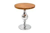 Beistelltisch Mango Holz Aluminium in Natur Chrom 51x51 cm