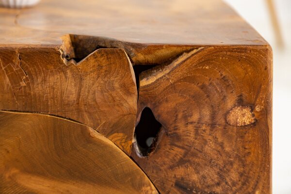Couchtisch Teakholz in Natur 90 x 60 cm Handarbeit