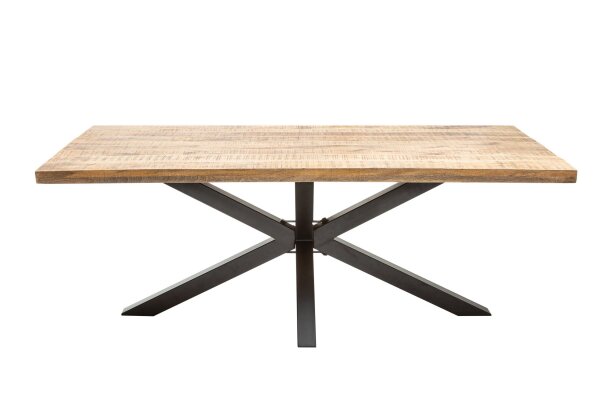 Esstisch Mango Holz Metall 180 x 90 cm Industrial Design