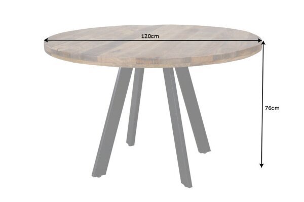 Esstisch rund Ø 120 cm Mango Holz Metall Industrial Design