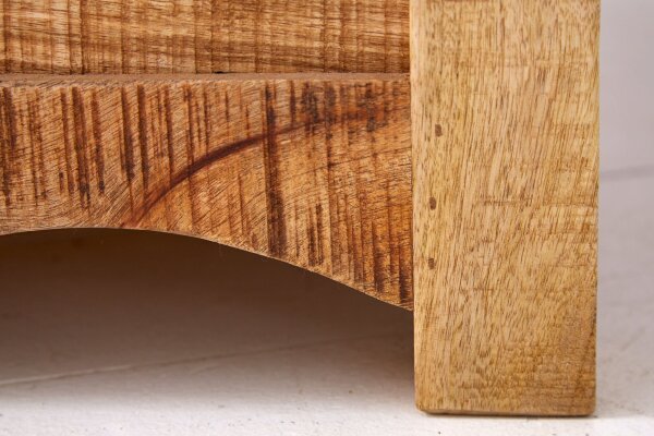 Couchtisch mit Schublade Mango Holz Metall in Natur 70x70 cm