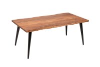 Couchtisch Akazienholz Metall 110 x 60 cm Retro