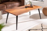 Couchtisch Akazienholz Metall 110 x 60 cm Retro