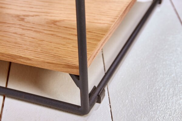 Nachttisch mit Schublade Wildeiche Metall 40x40 cm