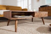 Couchtisch mit Schublade Sheesham Holz in Natur 110x60 cm