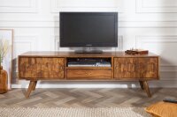 TV Lowboard Golz Sheesham 140 cm breit 3D-Fronten massiv