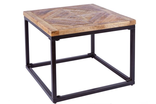 Beistelltisch Mango Holz Metall 60 x 60 cm