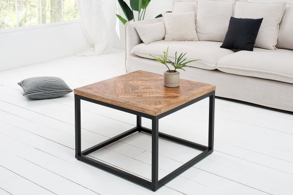 Beistelltisch Mango Holz Metall 60 x 60 cm
