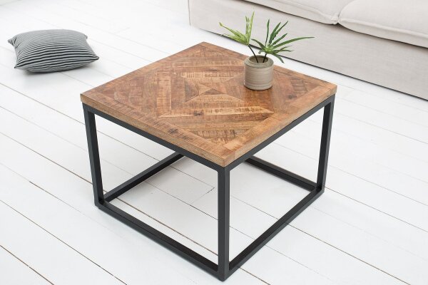 Beistelltisch Mango Holz Metall 60 x 60 cm