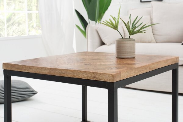 Beistelltisch Mango Holz Metall 60 x 60 cm