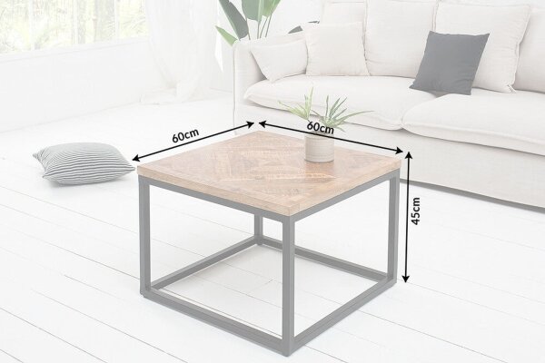 Beistelltisch Mango Holz Metall 60 x 60 cm