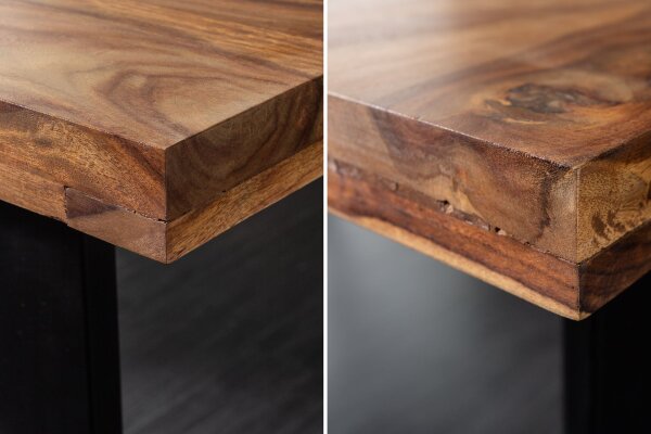 Esstisch Sheesham Holz Metall 160 x 90 cm Kufengestell