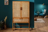 Highboard Bambus Mangoholz H: 140 cm Wiener Geflecht Boho