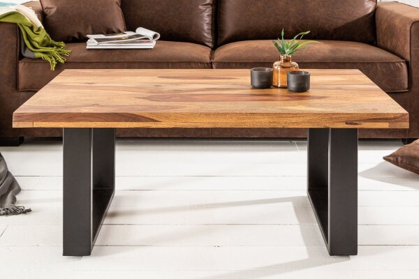 Couchtisch Sheesham Holz Metall 100 x 60 cm