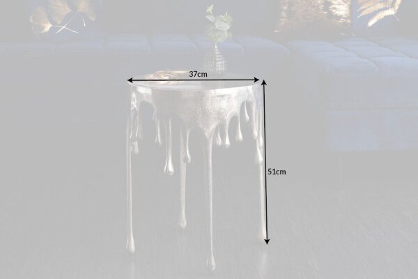 Beistelltisch Aluminium in Silber 37 x 37 cm