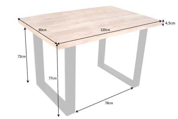 Esstisch Mango Holz Metall 120 x 80 cm Kufengestell
