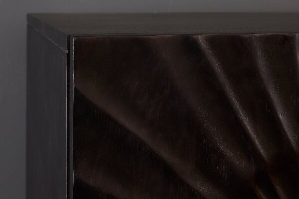 Highboard Schwarz Gold 100 x 120 cm Handarbeit Holz Metall