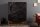 Highboard Schwarz Gold 100 x 120 cm Handarbeit Holz Metall