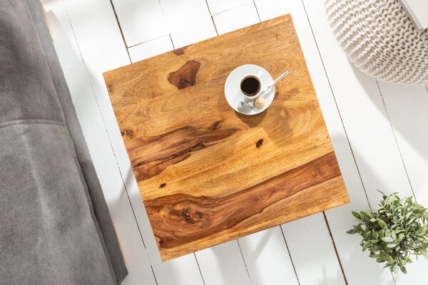 Beistelltisch Sheesham Holz Metall 45 x 35 cm