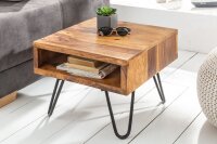 Beistelltisch Sheesham Holz Metall 45 x 35 cm