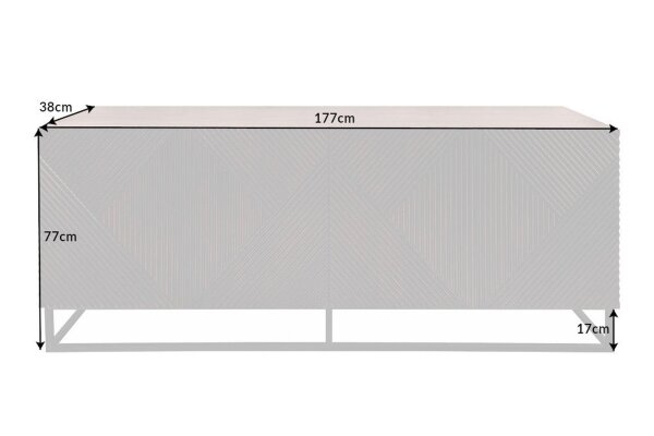 Beistellschrank Holz Metall 177 cm breit Dunkelbraun Schwarz