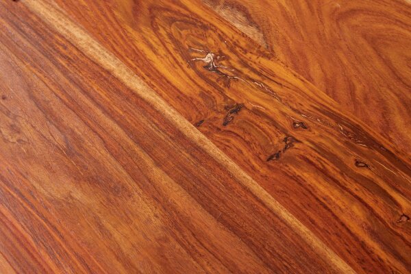 Esstisch Sheesham Holz Metall Baumkante 180 x 90 cm